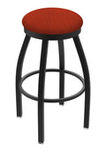 Swivel Extra Tall Bar Stool with Black Wrinkle Finish and Graph Poppy Seat Y1997