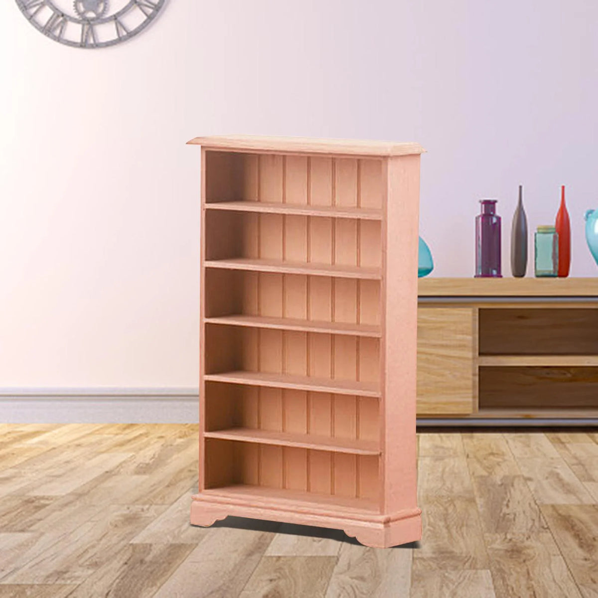 Dollhouse Miniature Wooden Bookcase Display Shelf X8996