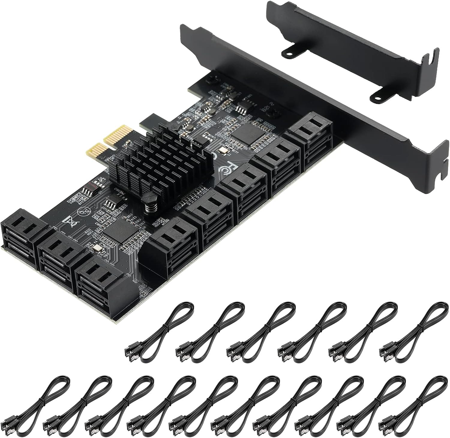 PCIE to SATA 3.0 6 Gbps Controller with 6 SATA Cables D97195