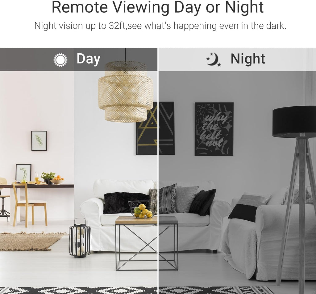 1080P Wireless Indoor Security Camera with Night Vision, Pack of 2 P7548