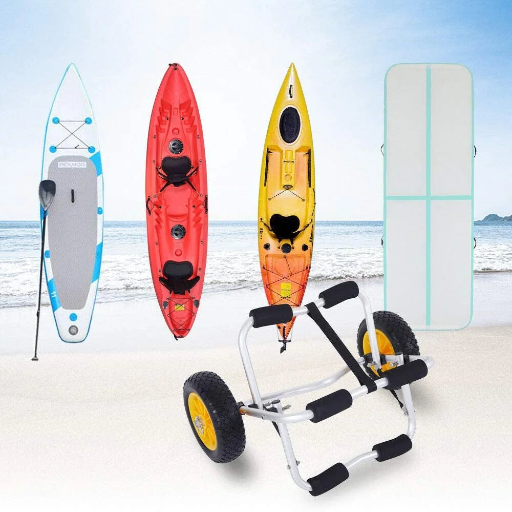 Boat Carrier Dolly Cart with Airless Tires and 2 Ratchet Straps U7979