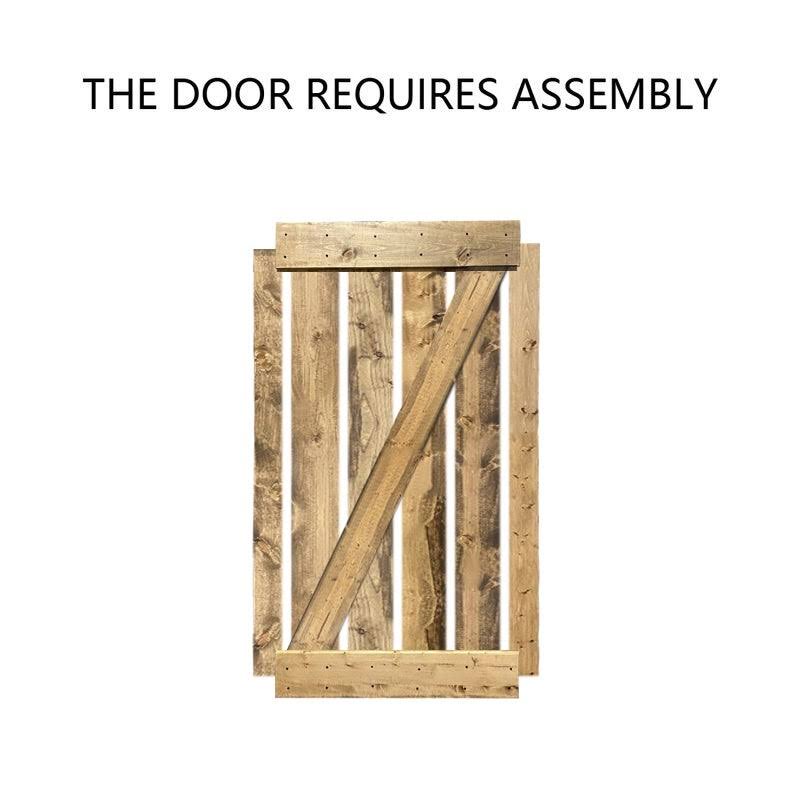 Charcoal Black Double Barn Door with Hardware Kit 48 x 84 L64309