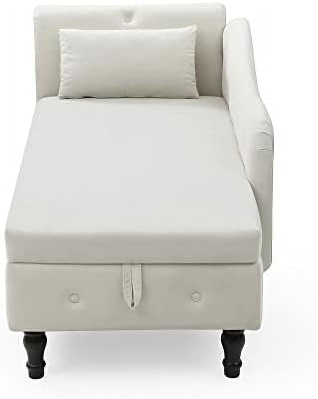 Orange Upholstered Chaise Lounge Chair with Pillow S5340