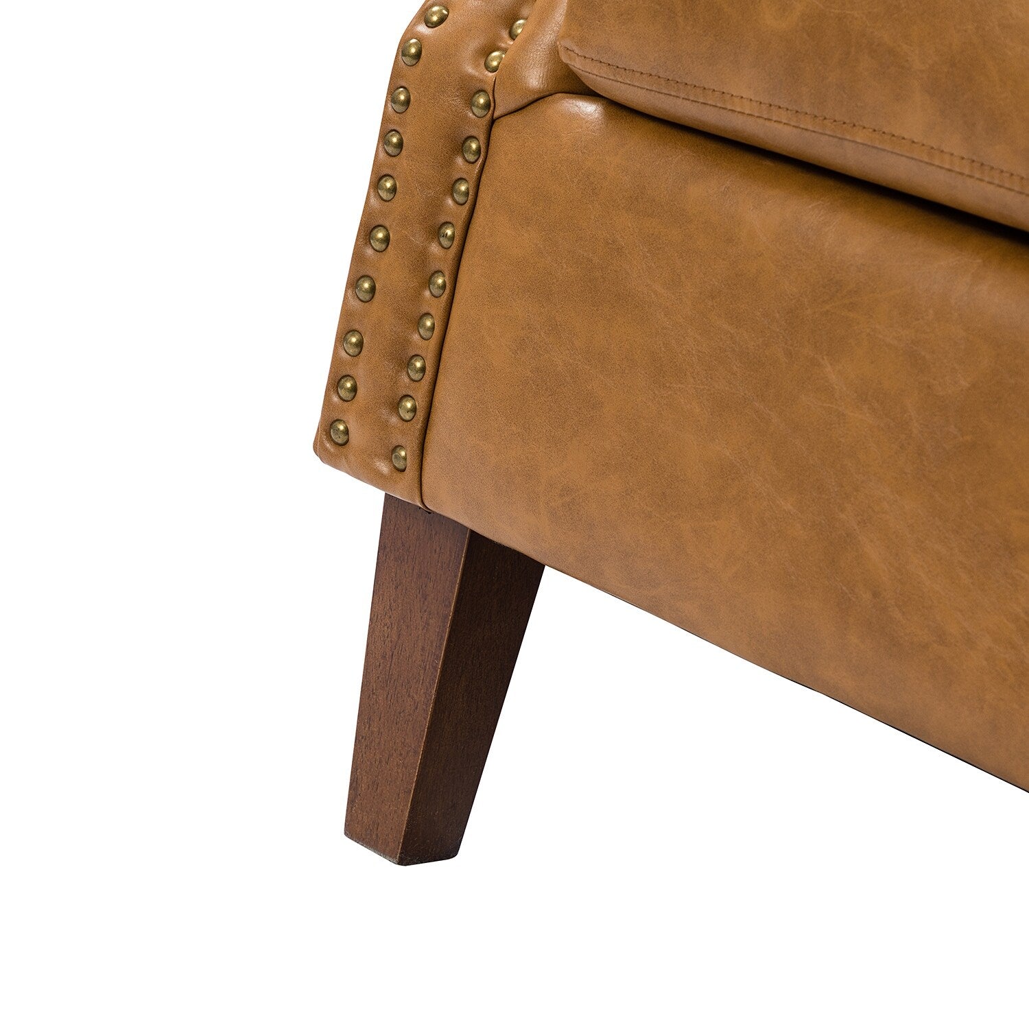 Faux Leather Arm Chair with Nailhead Trim and Rolled Arms Set of 2 E432905