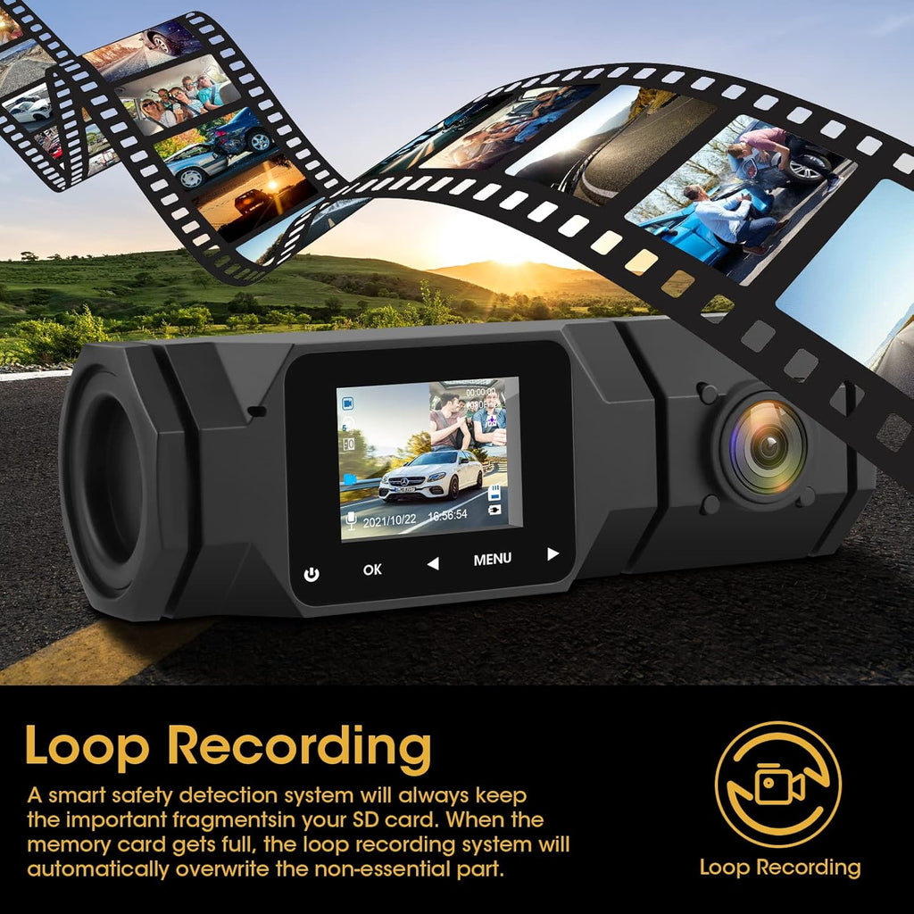 Dual Dash Cam Front and Inside FHD 1080P Dash Camera with IR Night Vision 310°Wide Angle 24H Parking Monitor Pack of 2 H710141
