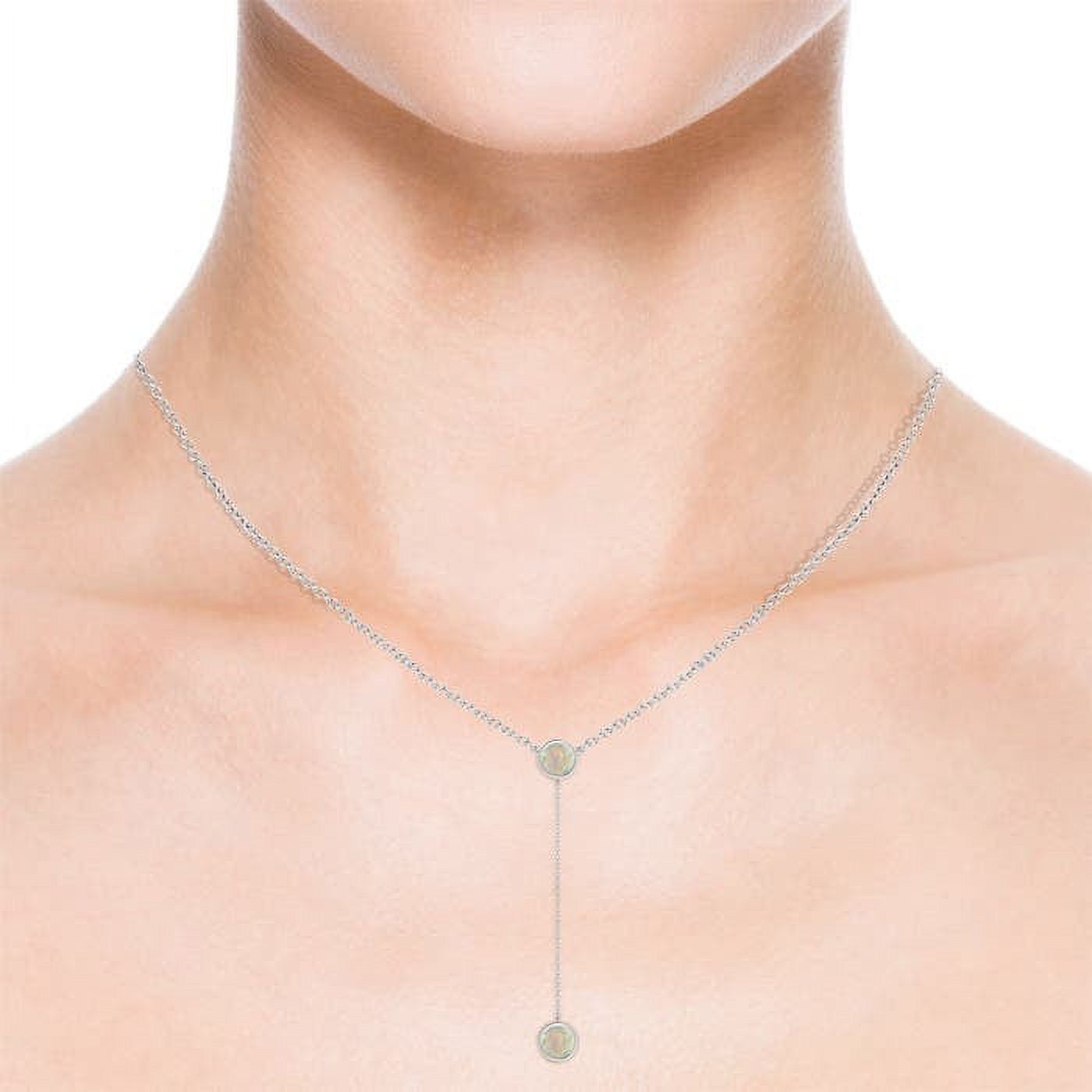 14K White Gold Opal Pendant Necklace O1215