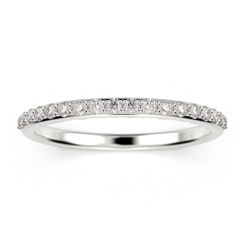 10k White Gold diamond moissanite wedding band K1435