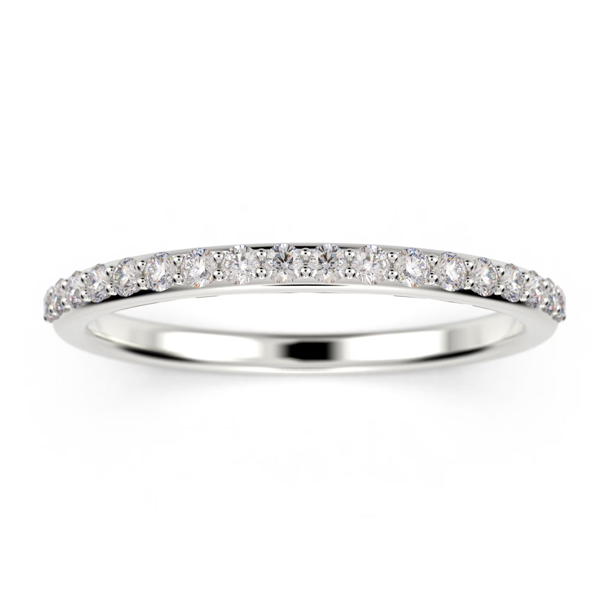 10k White Gold diamond moissanite wedding band K1435