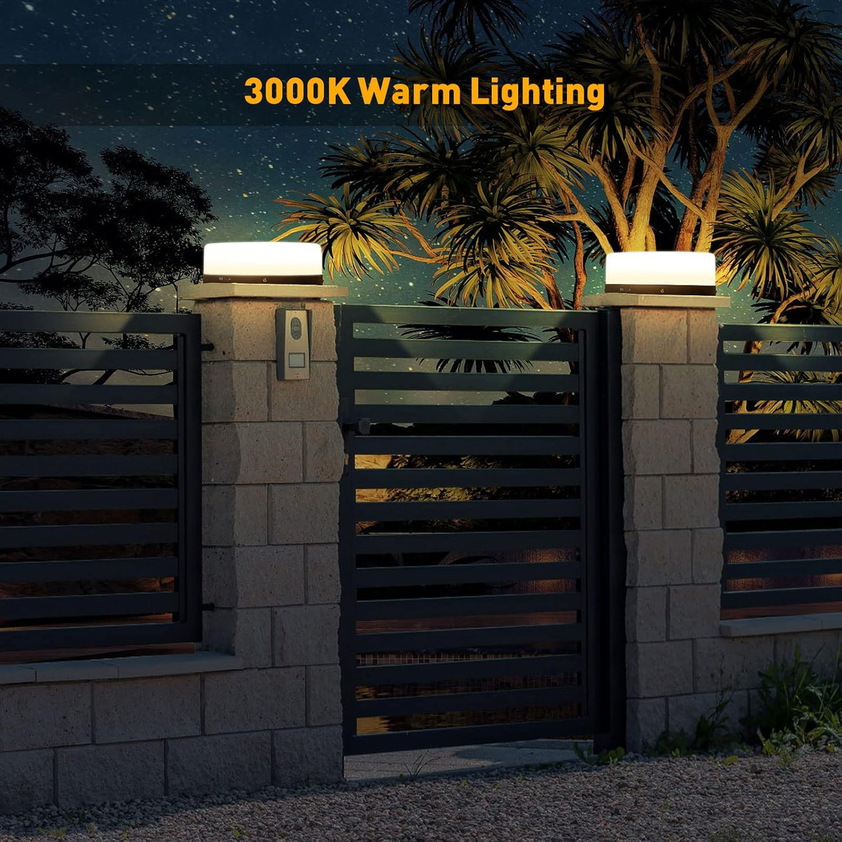 Outdoor Solar Post Cap Light, Modern LED Warm Light P37573