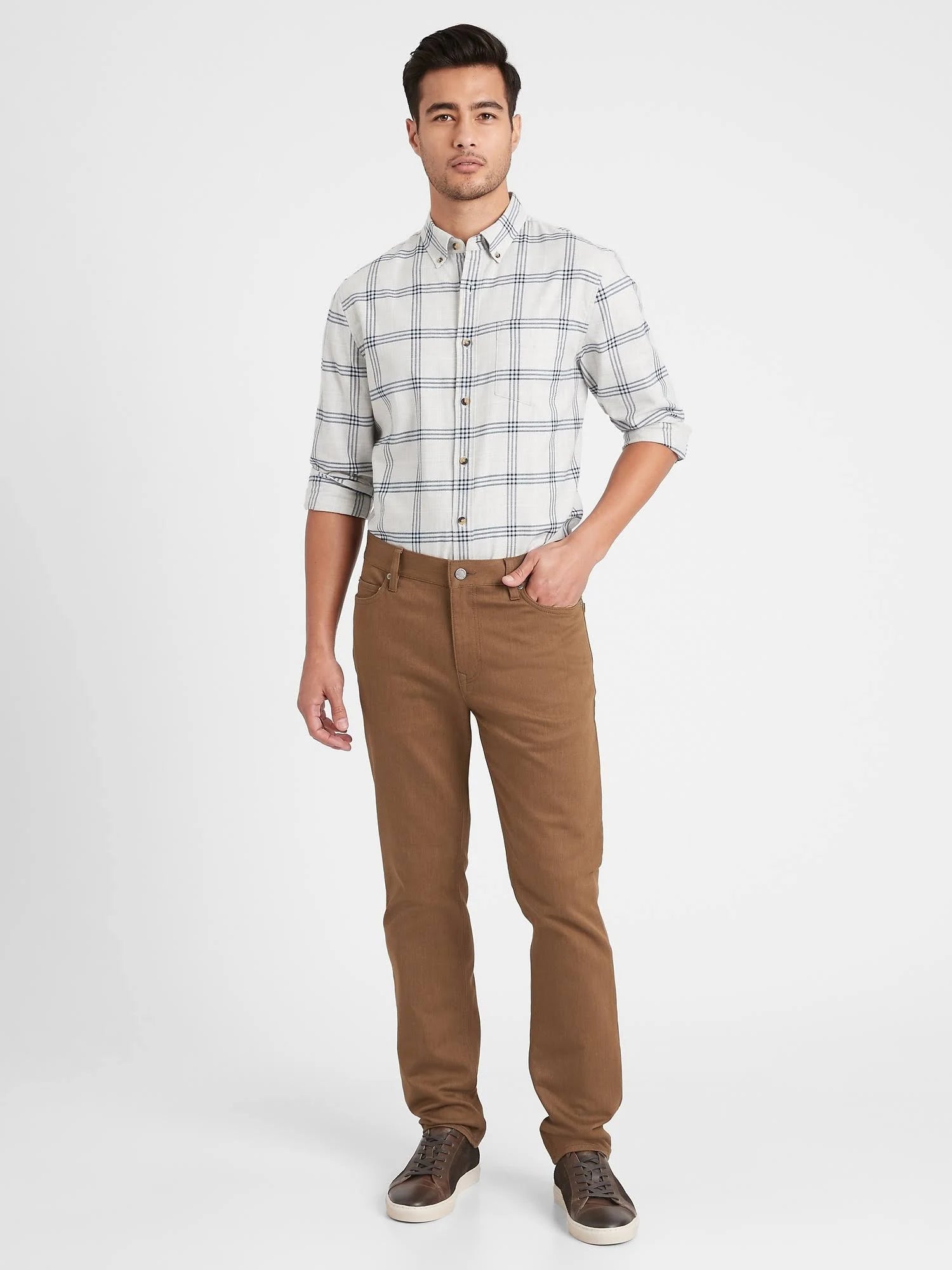 Slim Heathered Traveler Pant Camel Size 33W 32L S94908