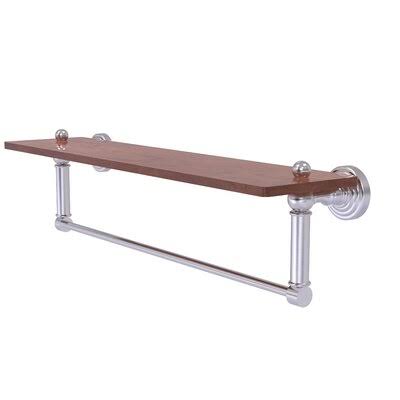 Solid IPE Ironwood Wall Shelf Satin Chrome 4x22 H x 22x22 W x 5x22 D A84575