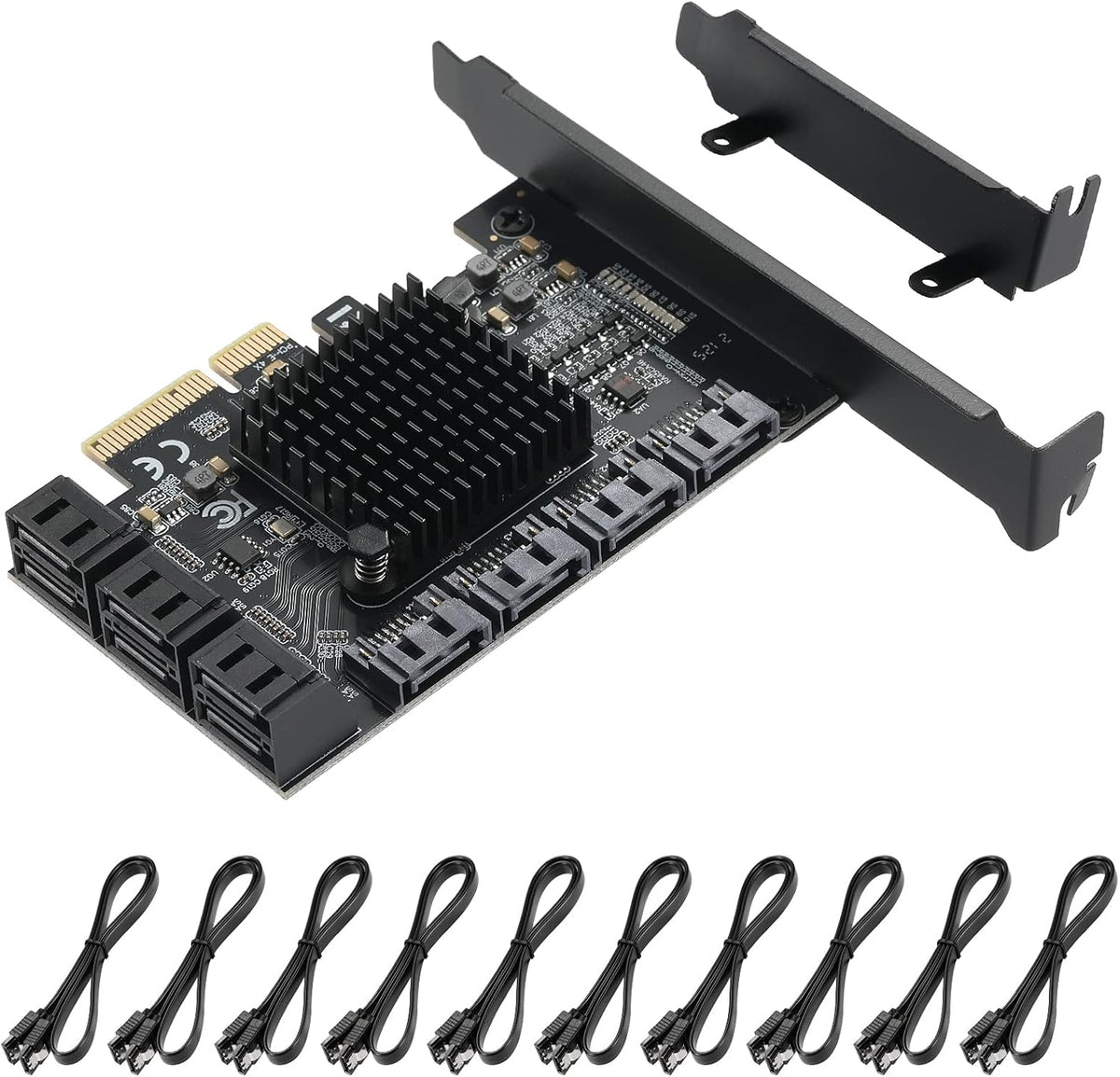 PCIE to SATA 3.0 6 Gbps Controller with 6 SATA Cables D97195