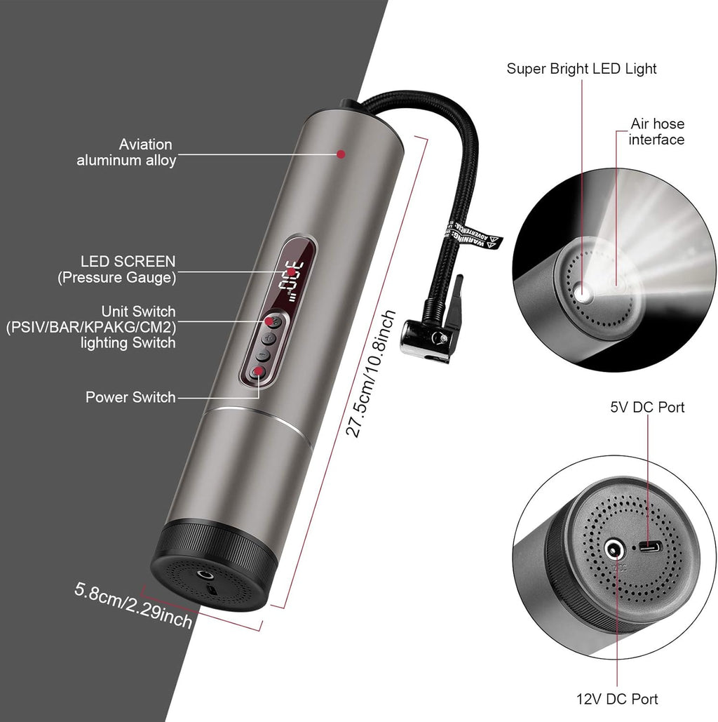 6600mAh Cordless Tire Inflator Air Compressor O262