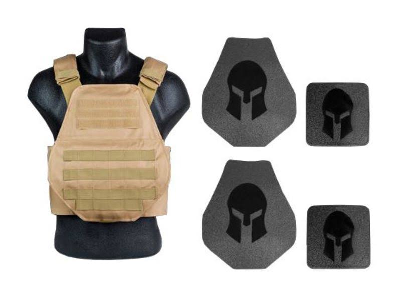 Special Tan AR550 Body Armor and Plate Carrier Package C74866