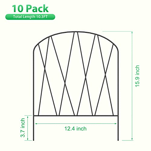 10.3 ft x 15.9 in Rustproof Metal Garden Fence Z8555