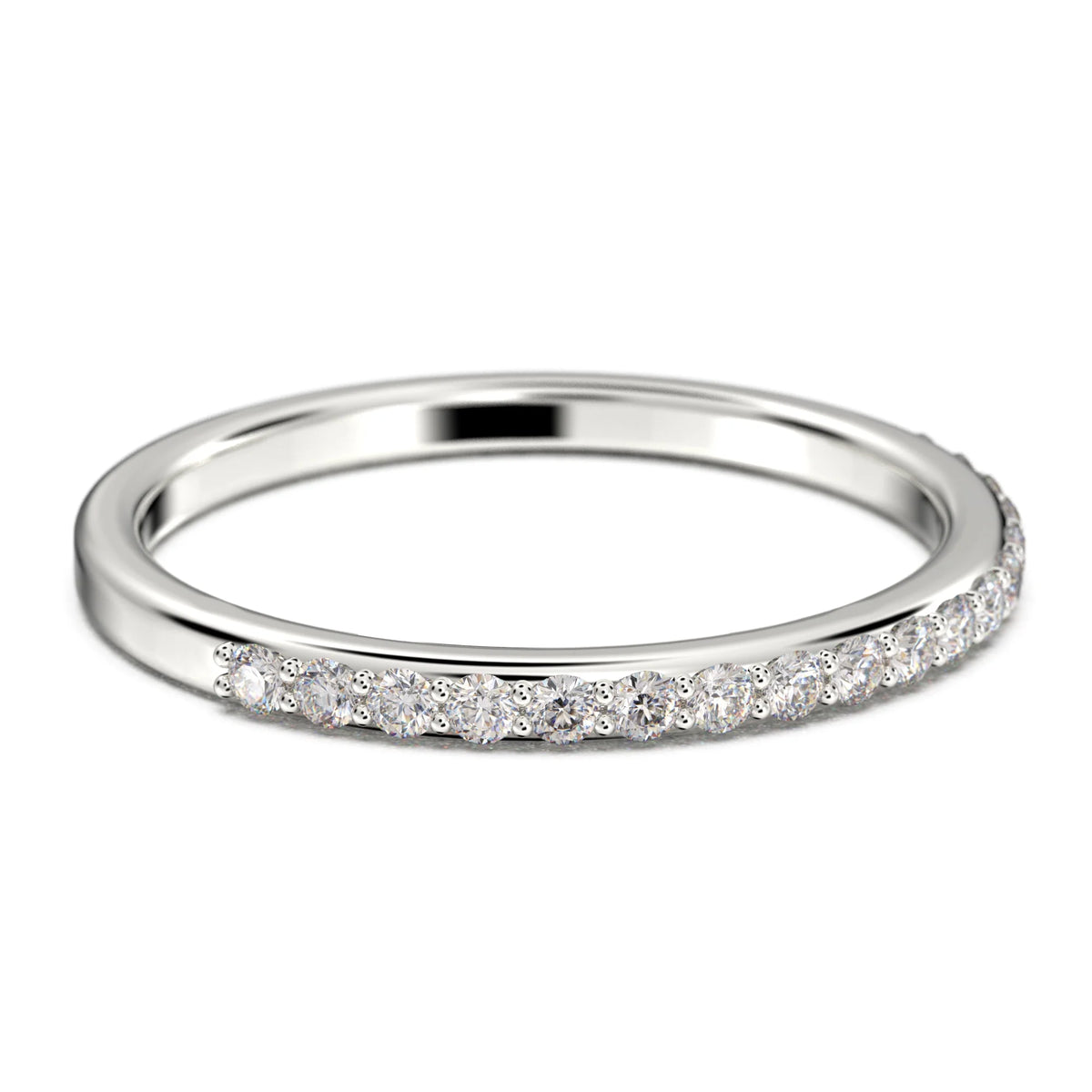 10k White Gold diamond moissanite wedding band K1435