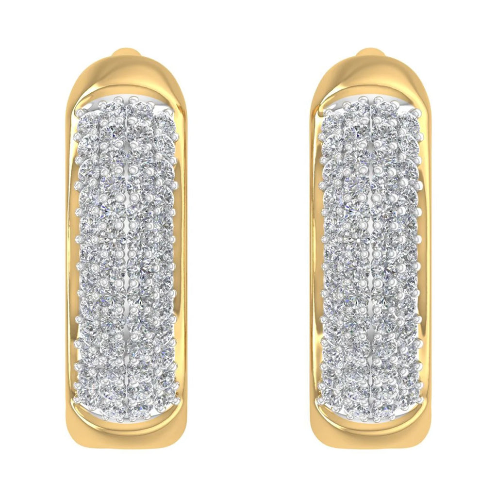 10K Yellow Gold Diamond Huggies Hoop Earrings J95380