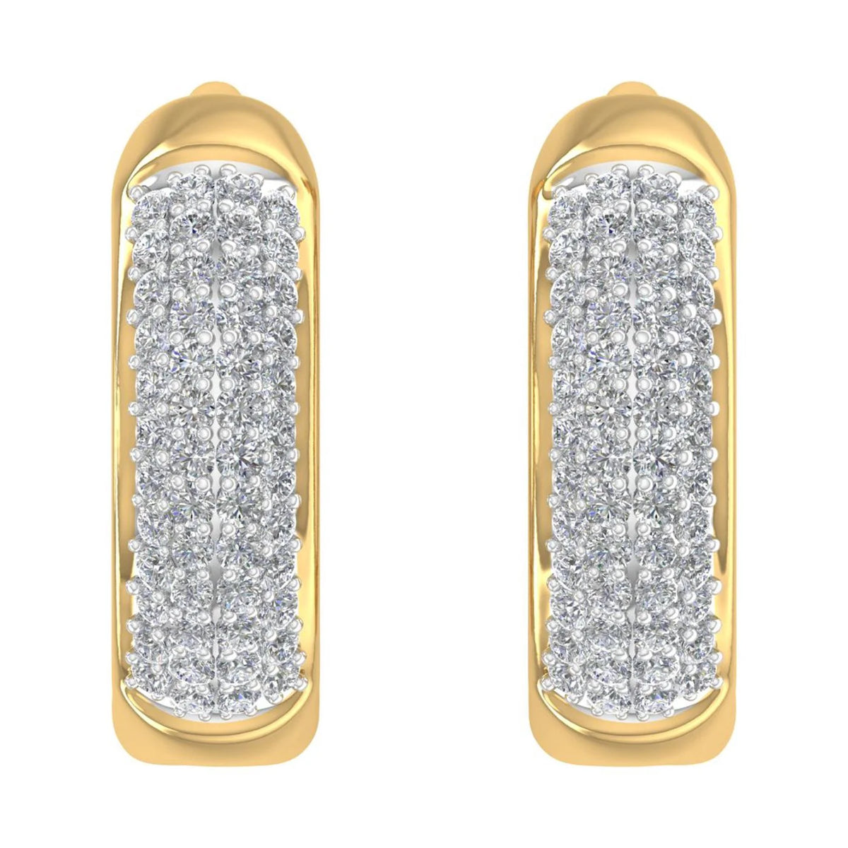 10K Yellow Gold Diamond Huggies Hoop Earrings J95380