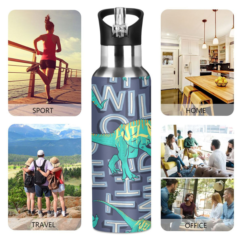 Stainless Steel Insulated Water Bottle with Straw Lid B398749