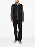 Moncler herringbone wool blend zip-up shirt