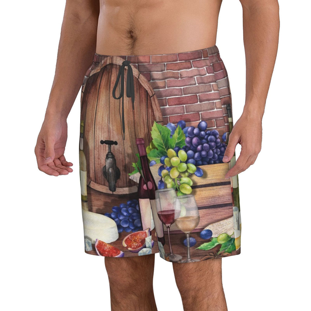 Red Wine Hawaiian Shorts With Pockets F17781