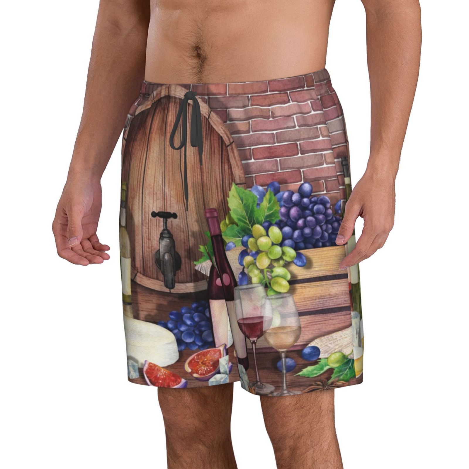 Red Wine Hawaiian Shorts With Pockets F17781