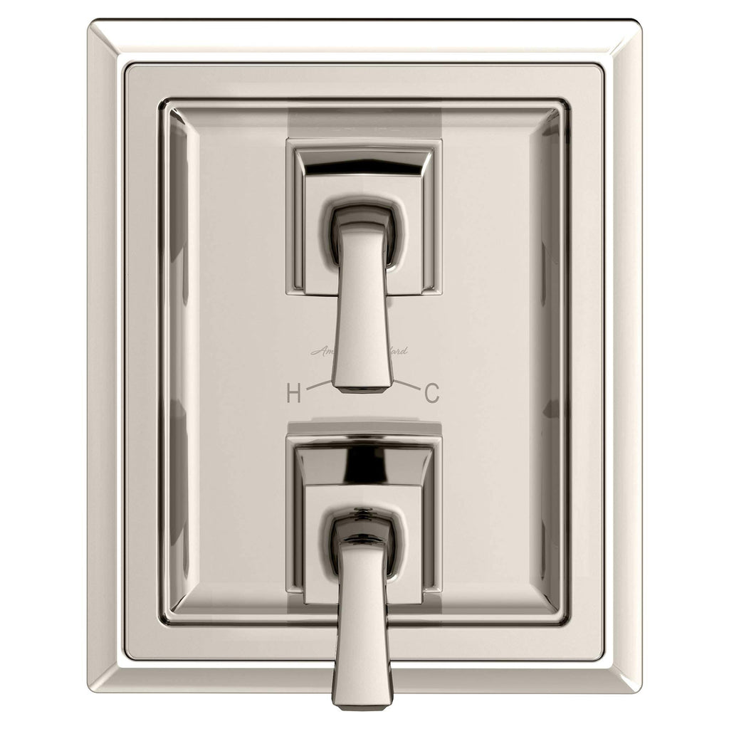 Polished Nickel Two-Handle Thermostat Shower Valve Trim Kit F7446