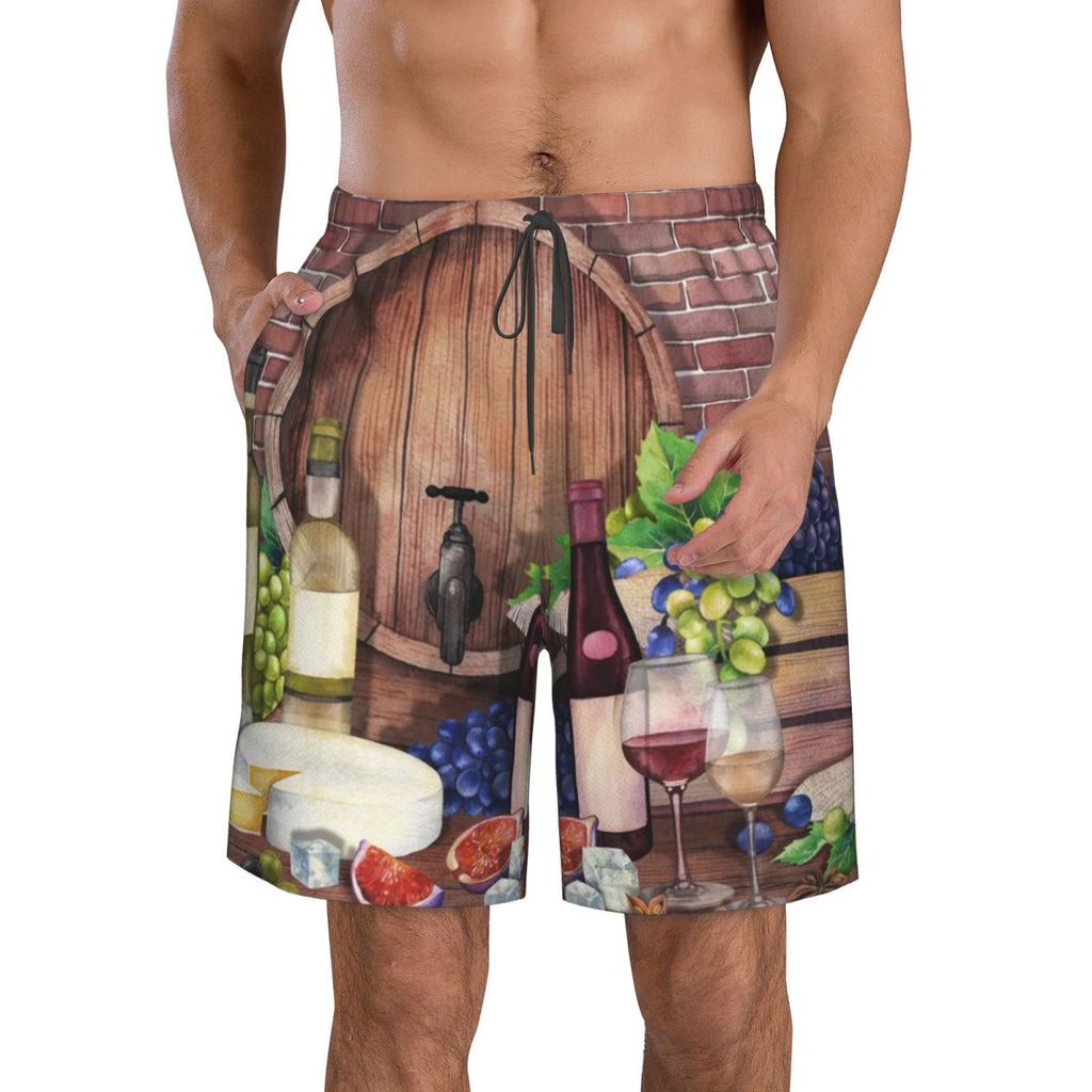 Red Wine Hawaiian Shorts With Pockets F17781