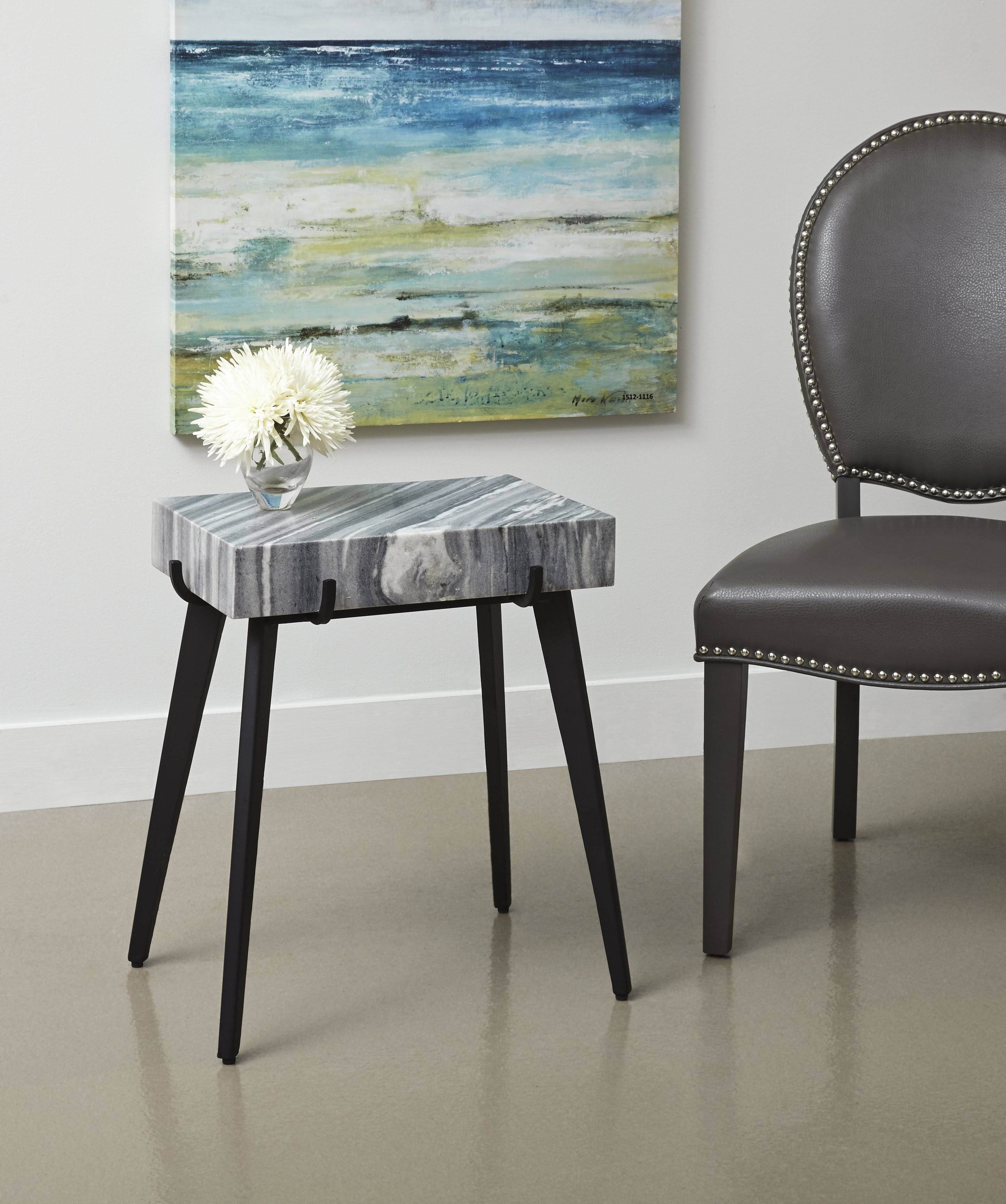 Grey Black Accent Table Q9972