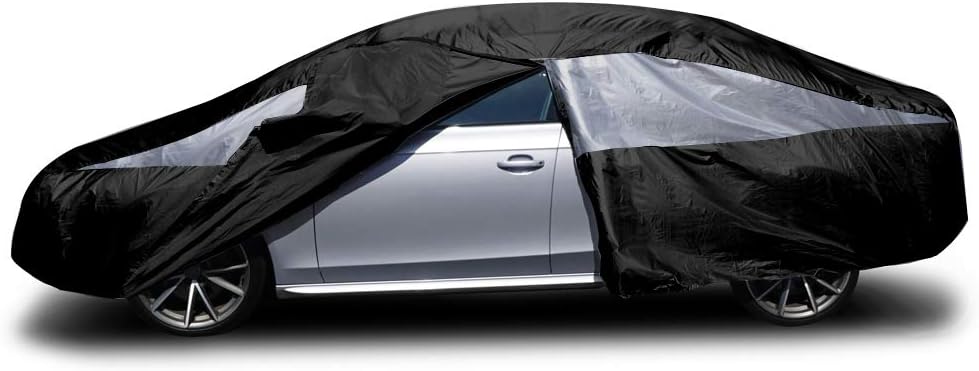 Jet Black Poly 210T Car Cover for Compact Sedans 176-185", Pack of 2 G25641