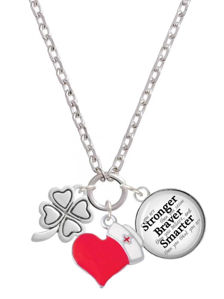 Red Heart Nurse Strong Zoe Necklace I6557