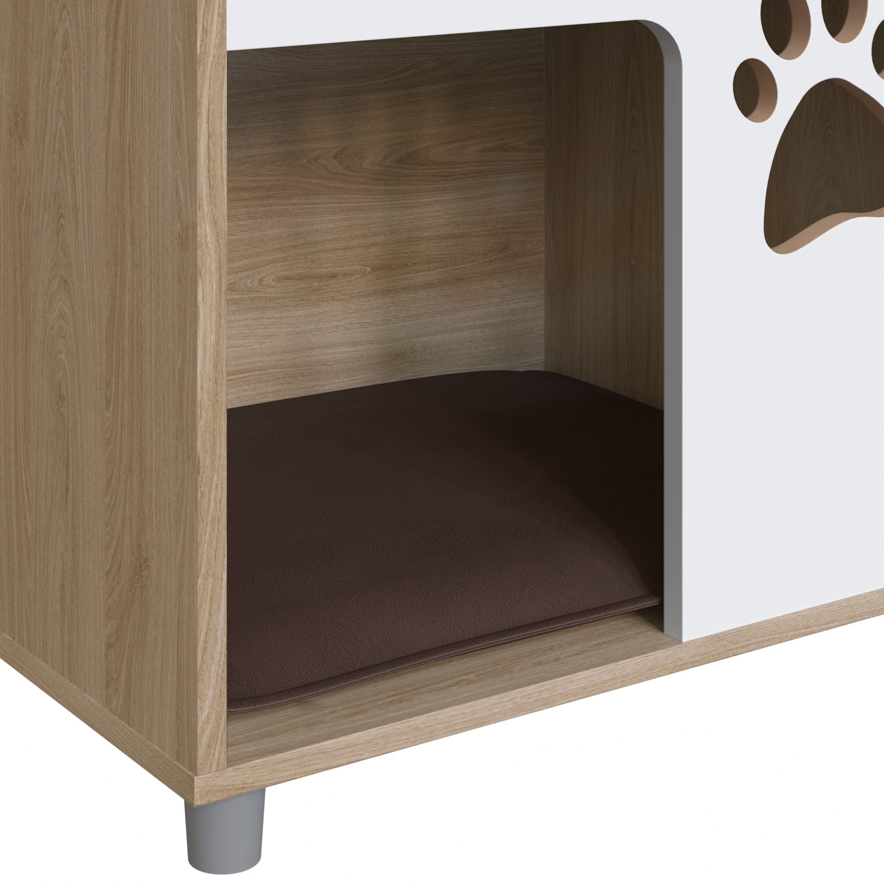 Brown Faux Leather Pet Bed End Table T4687
