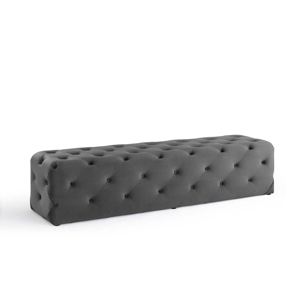 Tufted Velvet Accent Chair Bench J7575