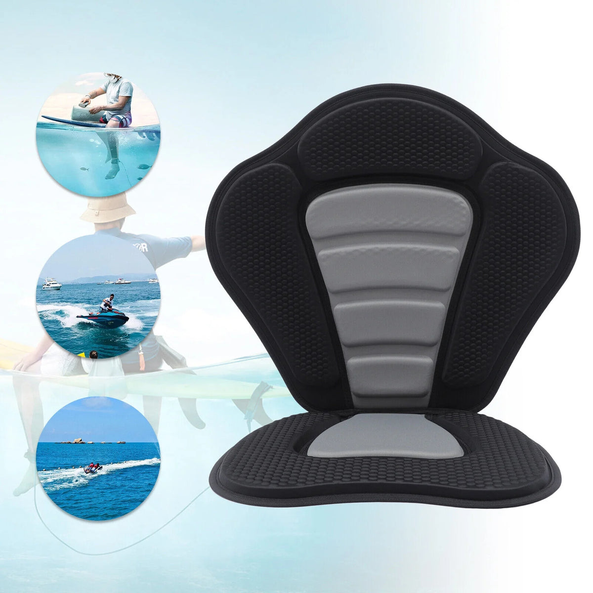Adjustable Padded Kayak Seat with Back Support Storage Bag M376