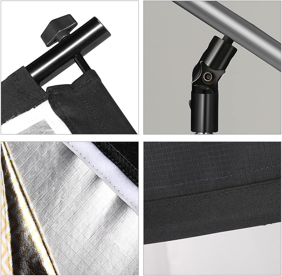 40"X20" Curved Photography Lighting Reflector, Black/White/Gold/Silver, Pack of 2 Q293