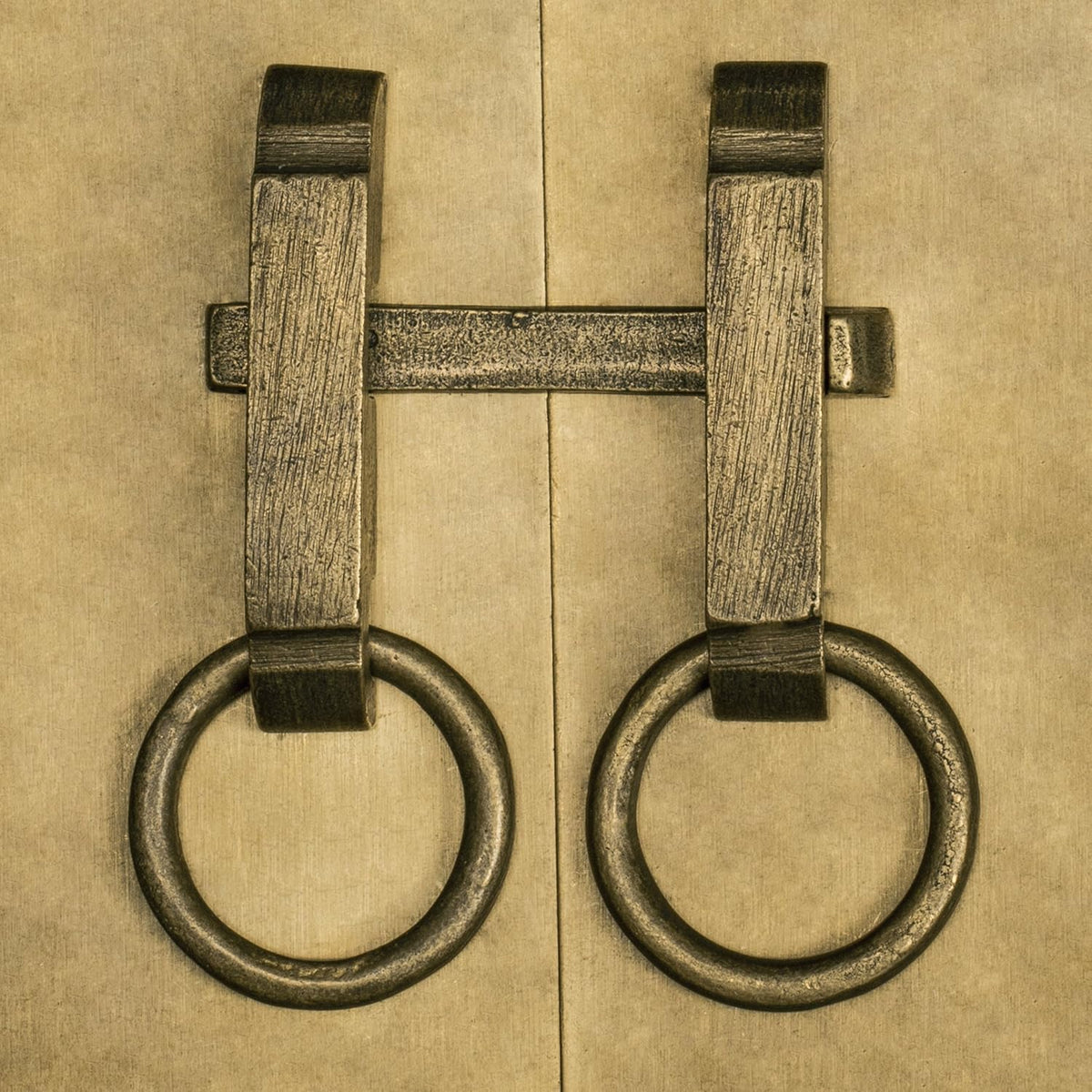 Brass Button and Zipper Cabinet Face Plate Backplate Hardware Set Pack of 2 H713