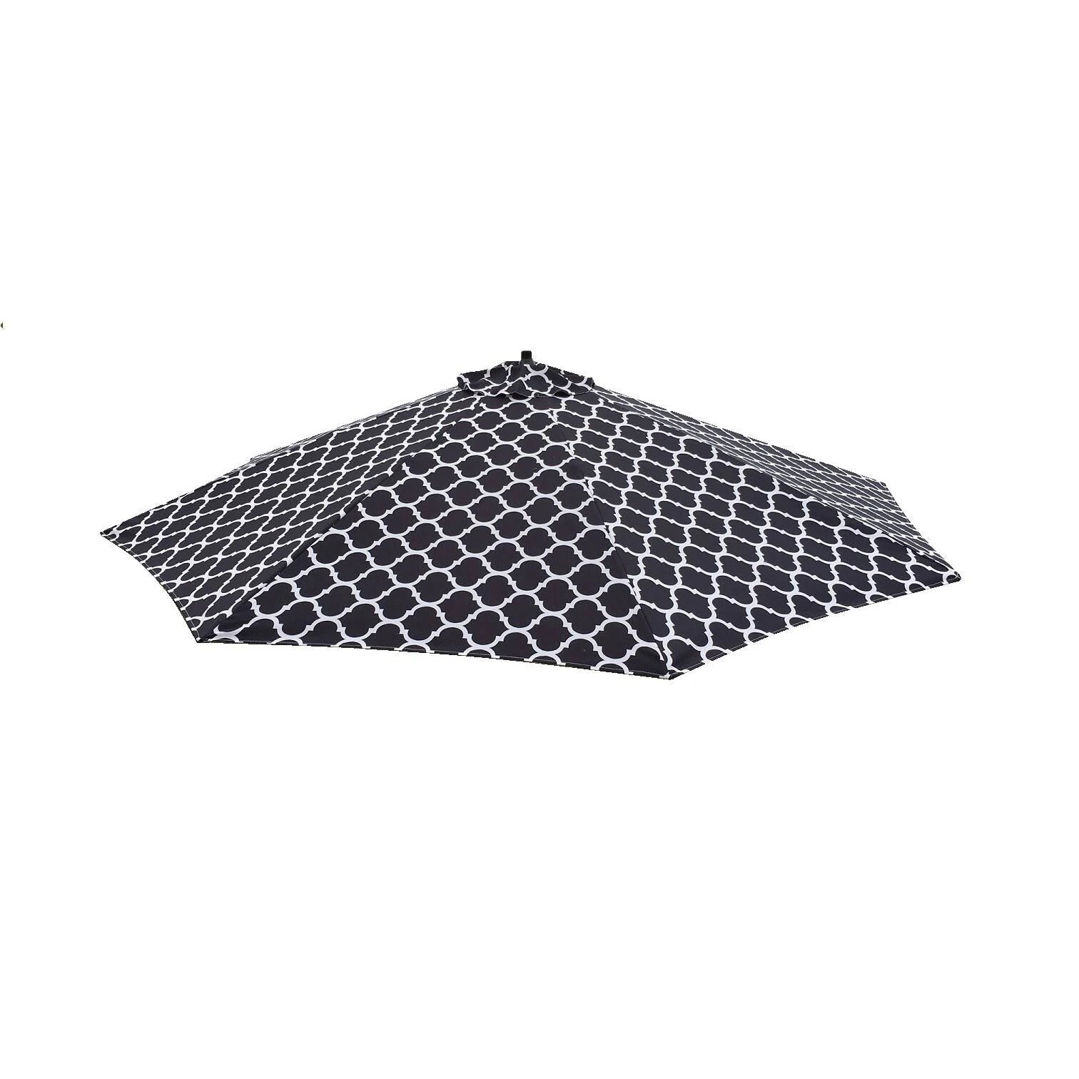 Black/White Moroccan Pattern Patio Umbrella W3717