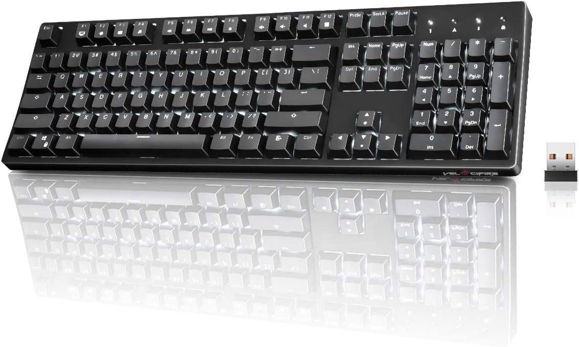 104-Key Full Size Mechanical Keyboard with Brown Switches LED Backlit Anti-ghosting Keys Pack of 2 F7854