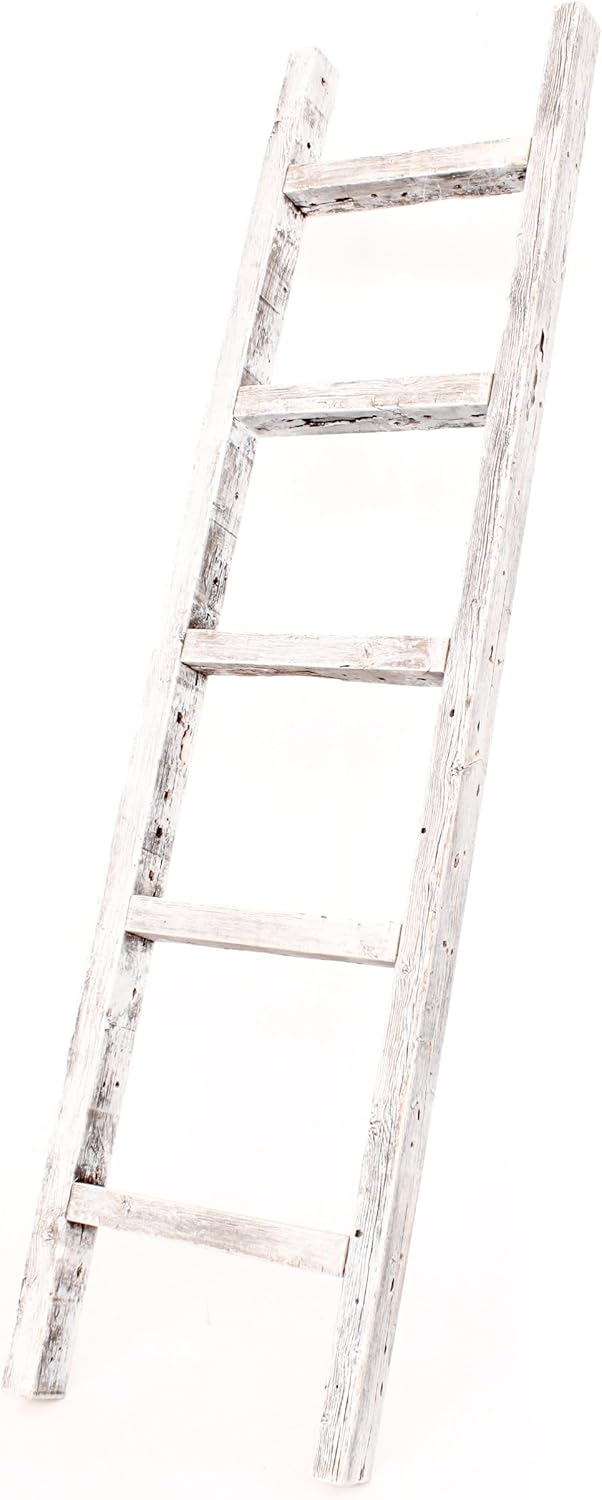 Rustic Farmhouse Decorative Ladder 6ft Weathered Gray C92661