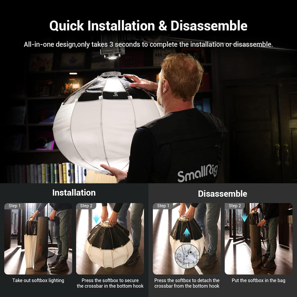 26in Lantern Softbox Light Modifier with Fabric Barn Doors X16604