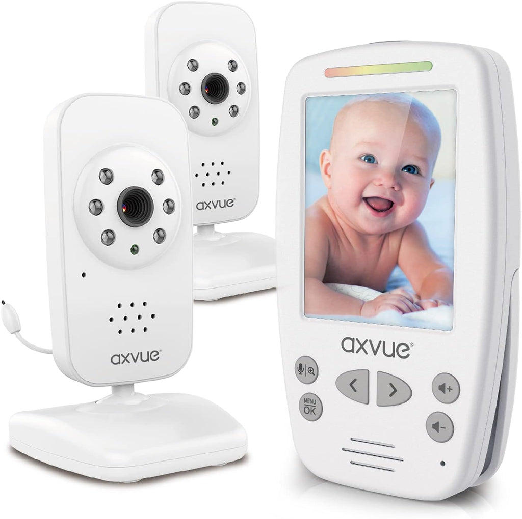 Video Baby Monitor with 2 Cameras, Large Vertical Screen, 1000ft Range, Auto Night Vision, Temperature Alert D377