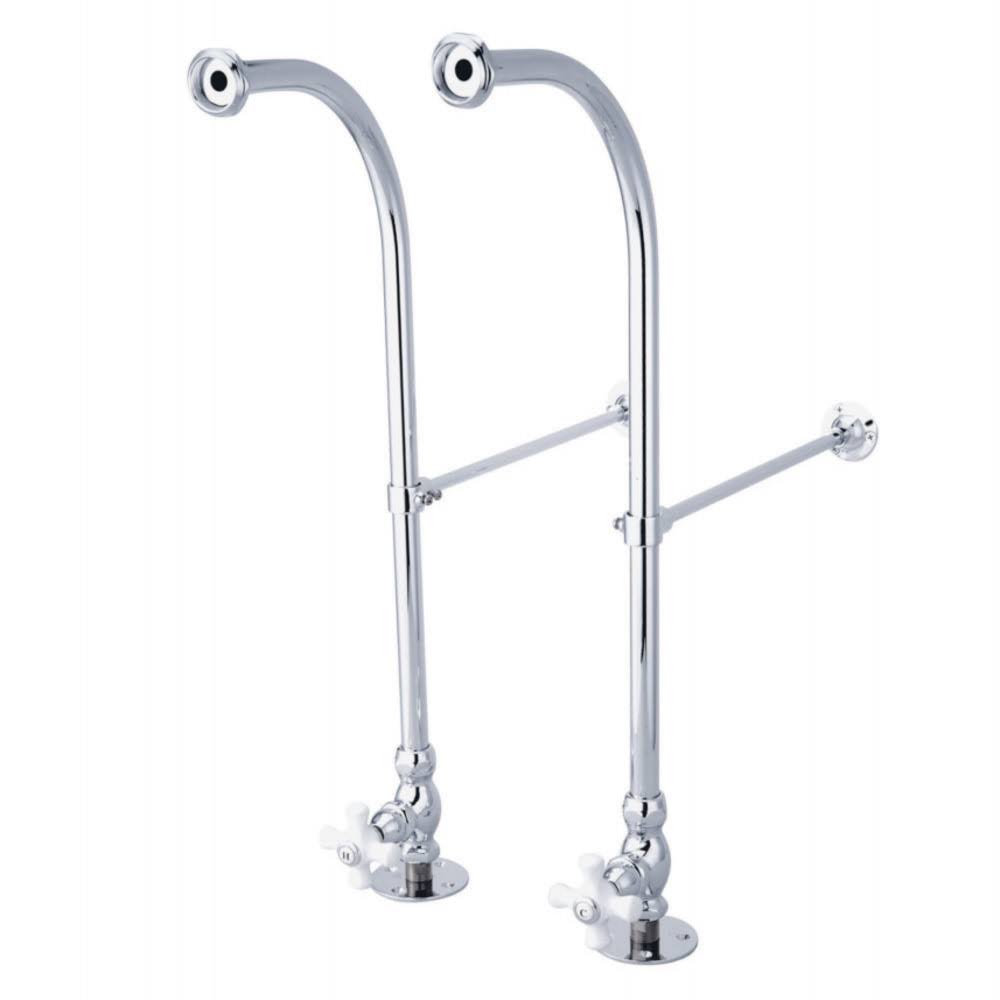 Vintage Polished Chrome Freestanding Water Supplies with Stop F64198