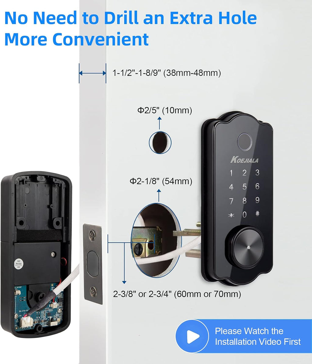 Smart Lock Fingerprint Keyless Entry Door Lock with Keypad WiFi Digital Electronic Deadbolt P66146
