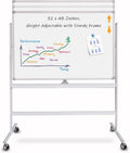 32 x 48 Inches Double Sided Height Adjustable Rolling White Board with Casters I599248