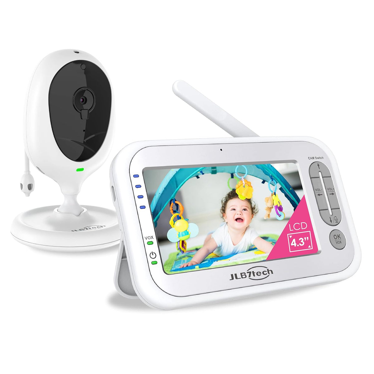 5 Split Screen Video Baby Monitor with 2 Cameras and Audio Q5616