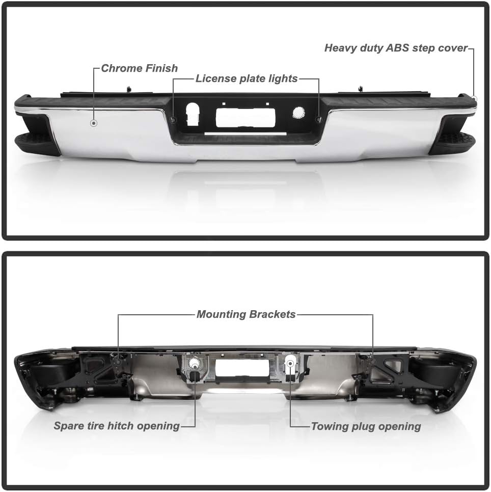 Chrome Rear Step Bumper Assembly J85044