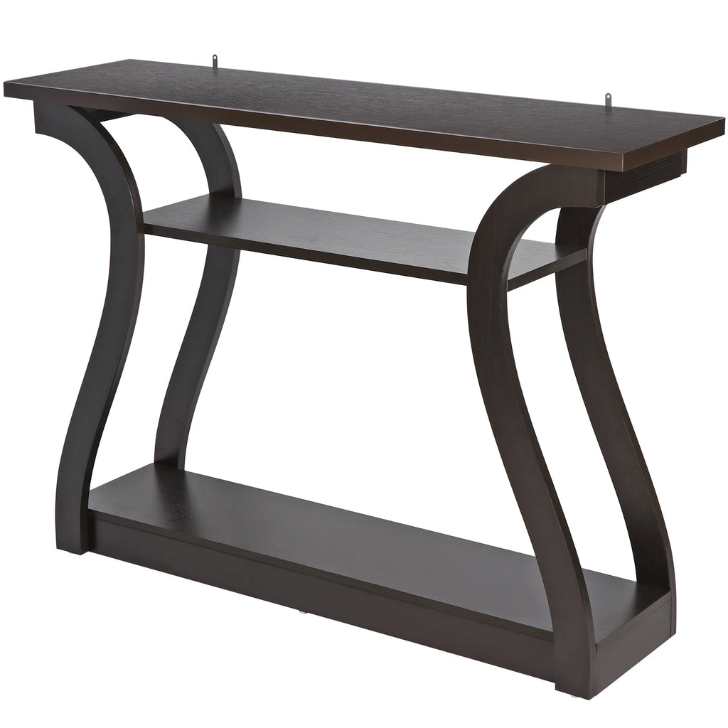 Brown 3-Shelf Narrow Console Table E910215