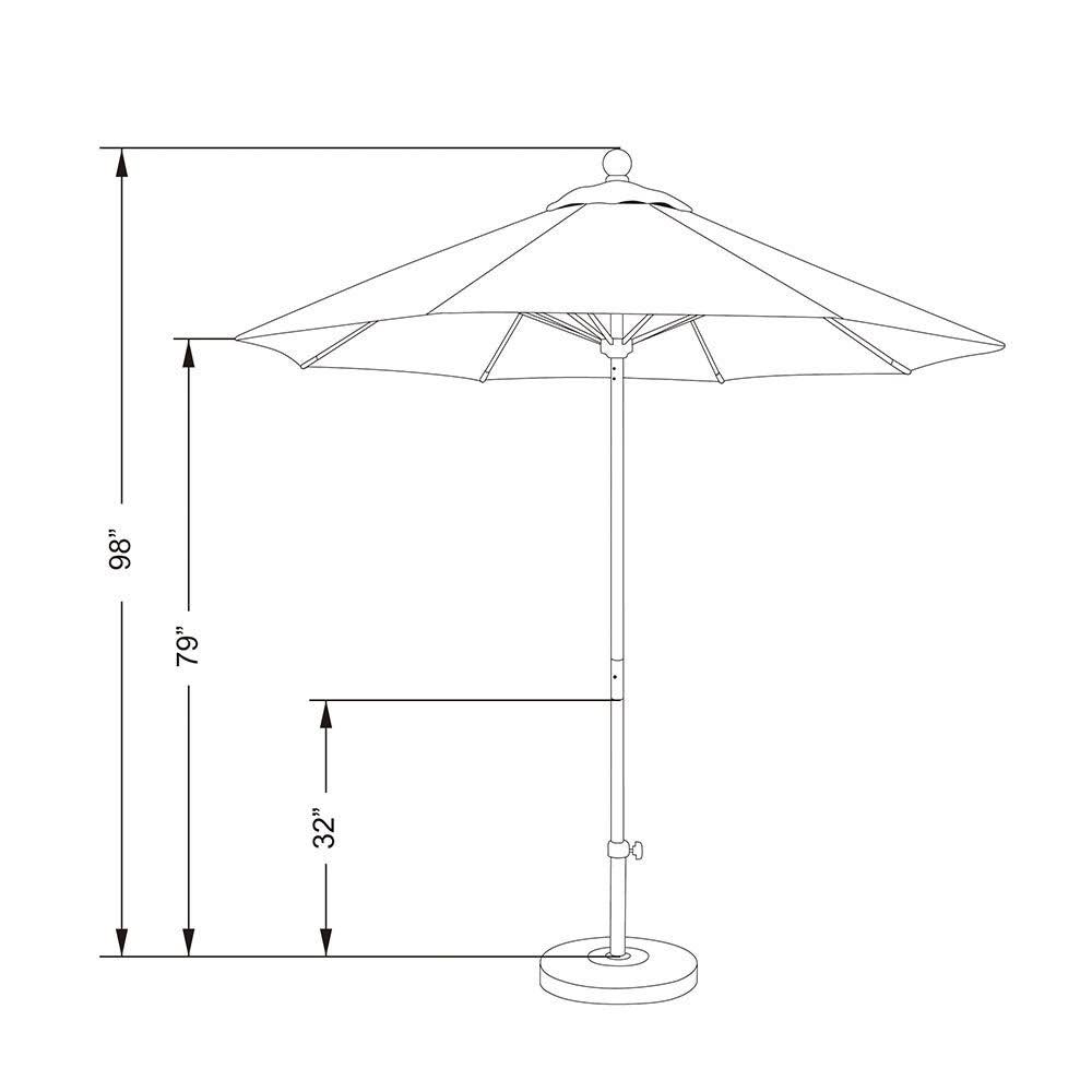 Spa 7.5' Silver Market Umbrella W364674