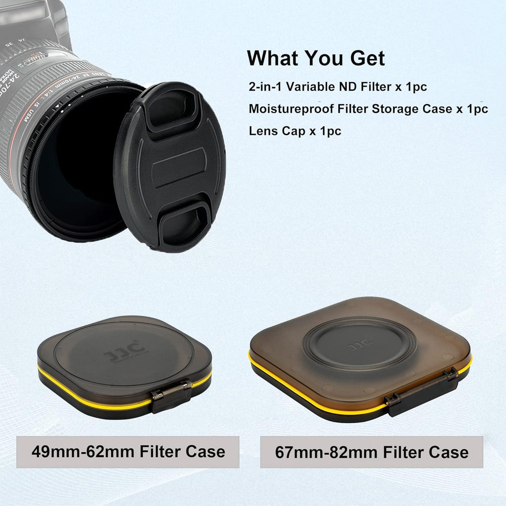 2-in-1 49mm Variable ND Filter & CPL Polarizer Filter, ND2-ND32, with Storage Case and Lens Cap P777