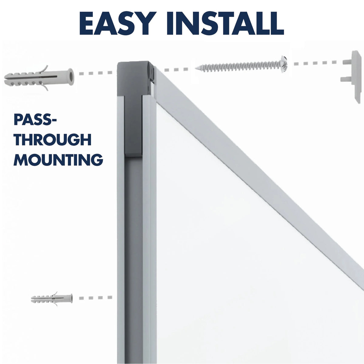 Porcelain Magnetic Whiteboard 8 x 4 Silver Aluminum K352